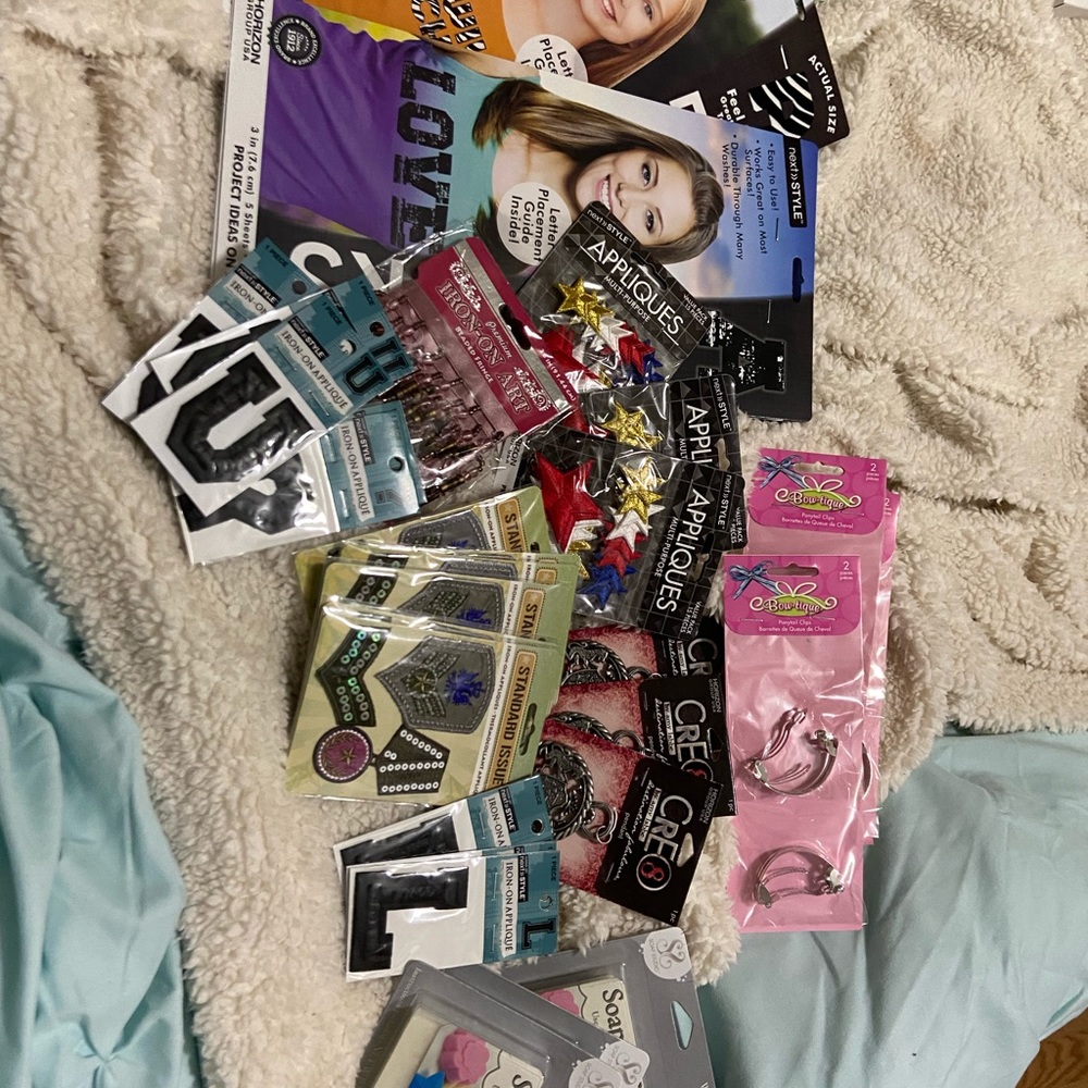 Lot of craft supplie. Appliqués